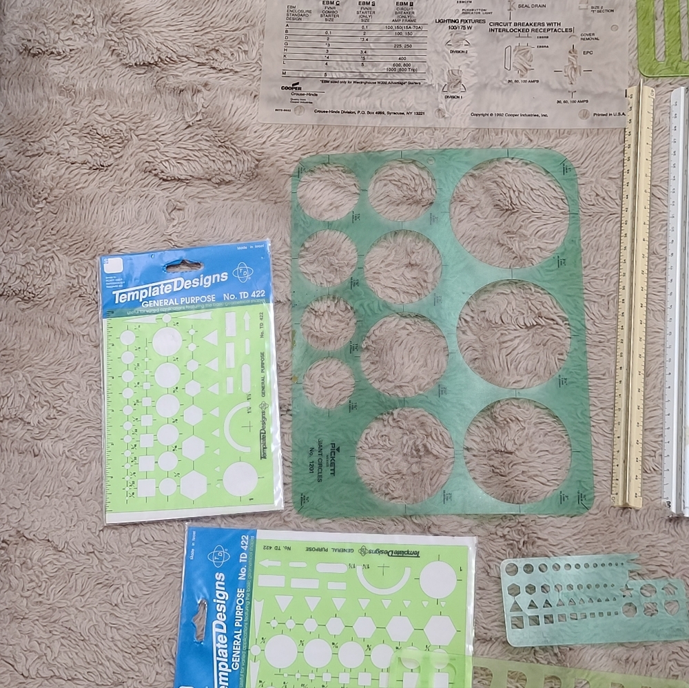 Vintage Drafting Architech Templates Set, Huge, Pickett, Stencils And More - Picture 2 of 8